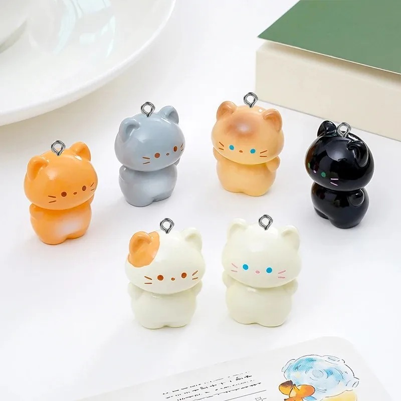 Resin Art Kits For Adults - ชุด 10 ชิ้น จี้เรซินรูปแมวซิมายีส์ 3D แบบตั้งได้