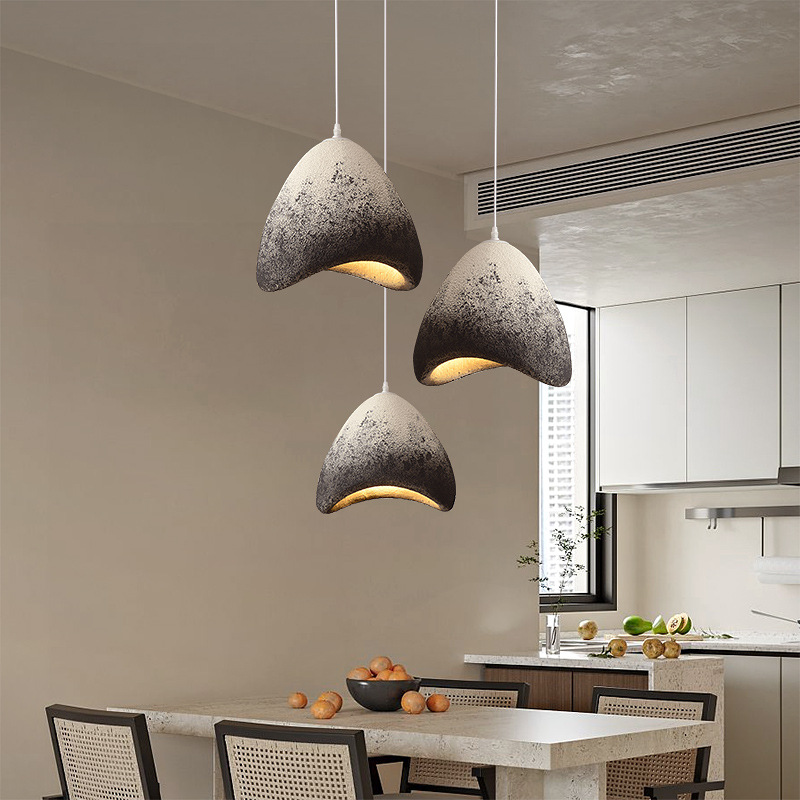Resin Art Dining Table - โคมไฟแขวนดีไซน์สำหรับโต๊ะอาหาร สไตล์วาบิซาบิ นอร์ดิก โคมไฟระย้า LED สำหรับร้านอาหาร