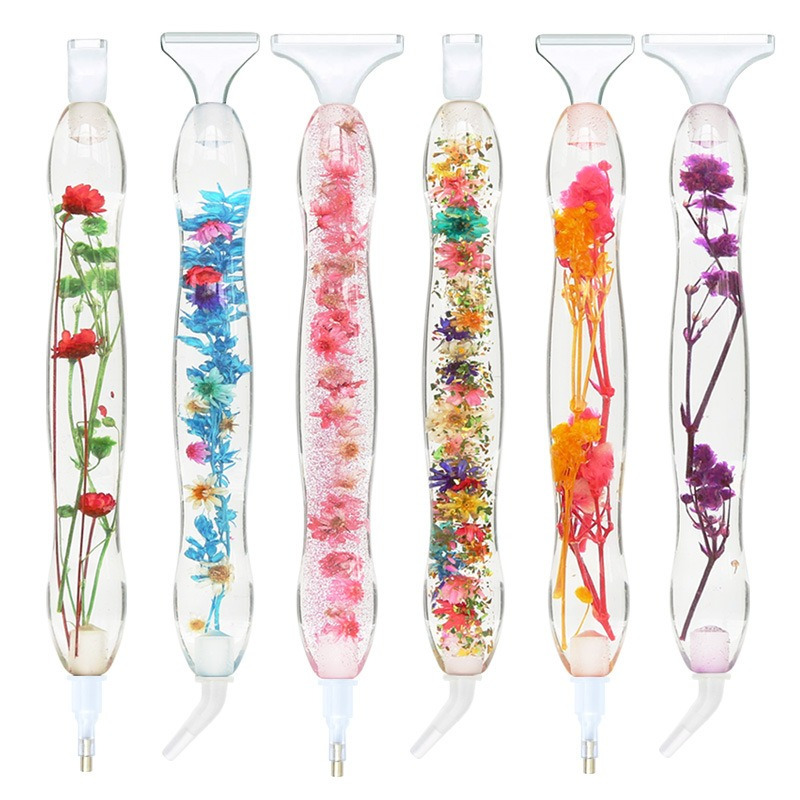 Resin Art Flower - ชุดปากกาเพชรเรซิ่น 5 มิติ ลายดอกไม้ 1 ชุด,