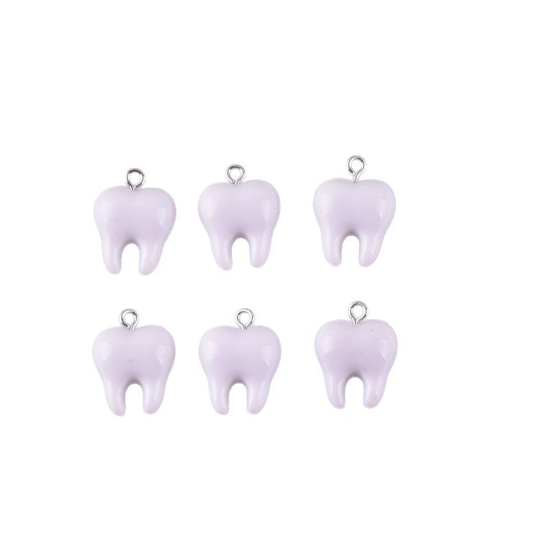 จี้เรซิ่นรูปฟันสีขาวน่ารัก 10  - Resin Art Box บทวิจารณ์และราคา