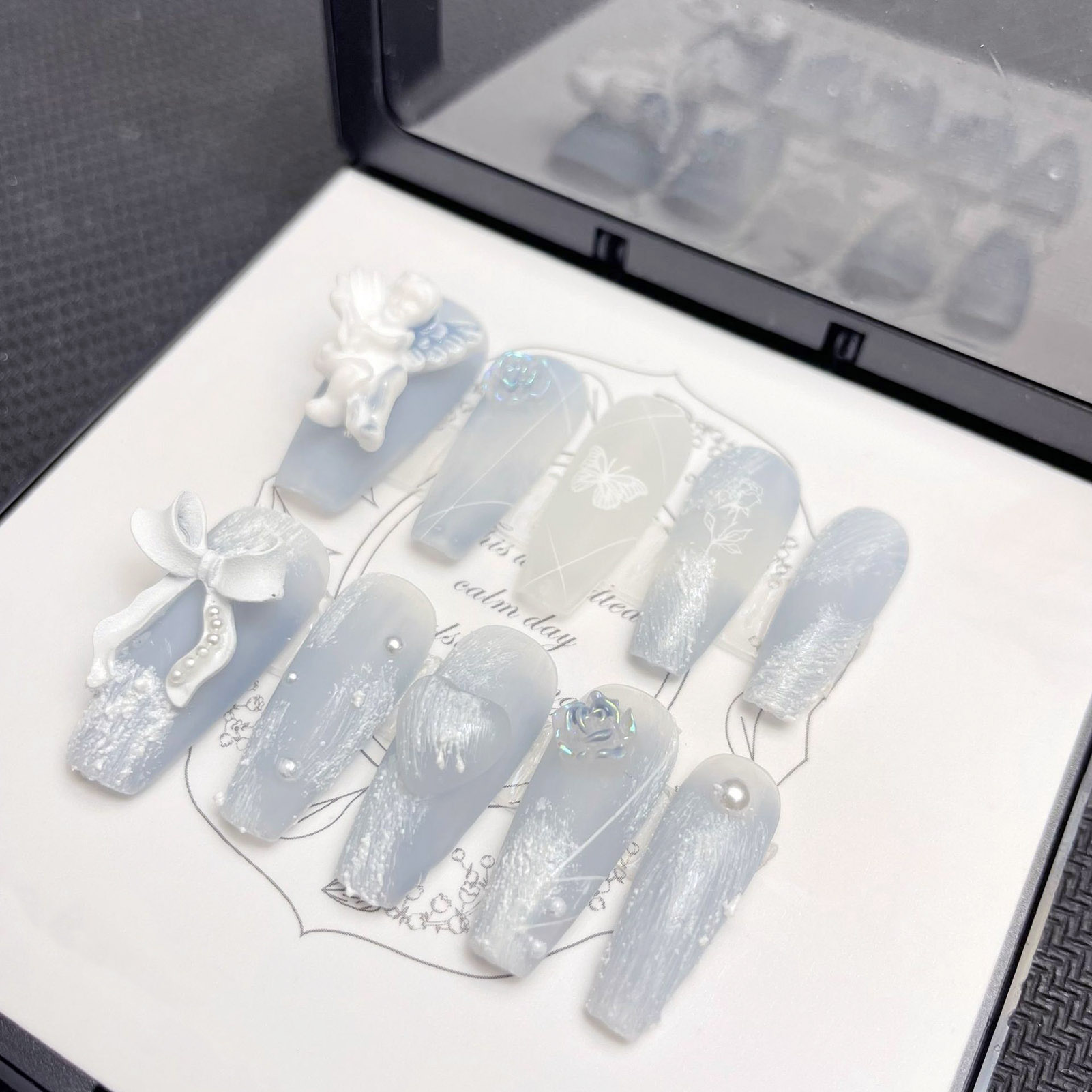 3D พลาสเตอร์ Angel เล็บปลอม Gl - Resin Art Flower บทวิจารณ์และราคา