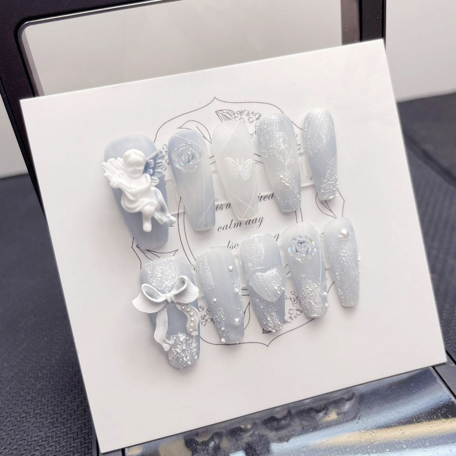 3D พลาสเตอร์ Angel เล็บปลอม Gl - Resin Art Flower บทวิจารณ์และราคา