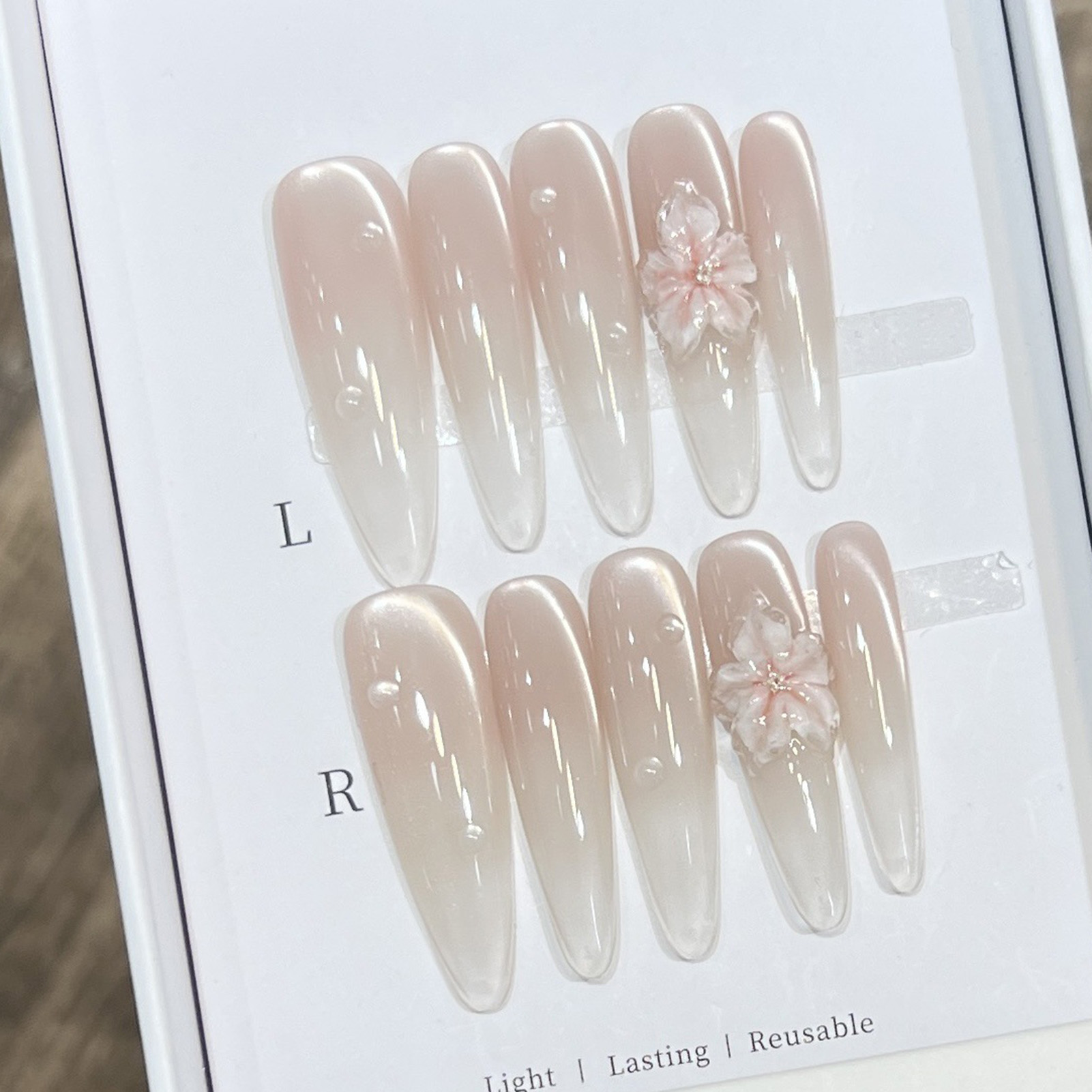 10pcs ยาวอัลมอนด์เล็บปลอมเคล็ด - Resin Art Flower บทวิจารณ์และราคา