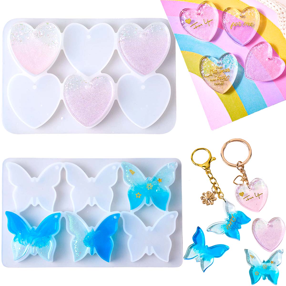 แม่พิมพ์ซิลิโคนรูปหัวใจผีเสื้อ - Resin Art Letters บทวิจารณ์และราคา