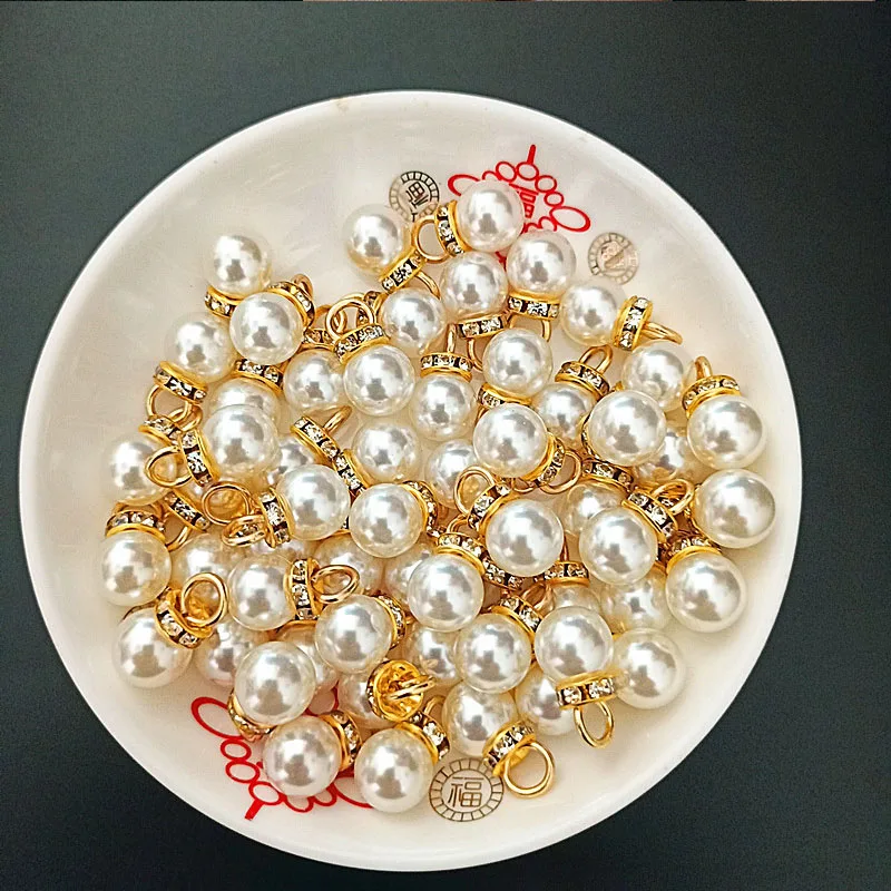30 ชิ้นรอบเพิร์ลเพชรจี้ทองเงิน - Resin Art For Wedding Gift บทวิจารณ์และราคา