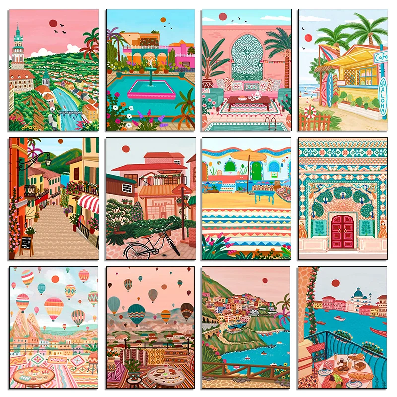 โปสเตอร์ภาพวิวเมืองนอร์ดิก โมร - Resin Art India บทวิจารณ์และราคา
