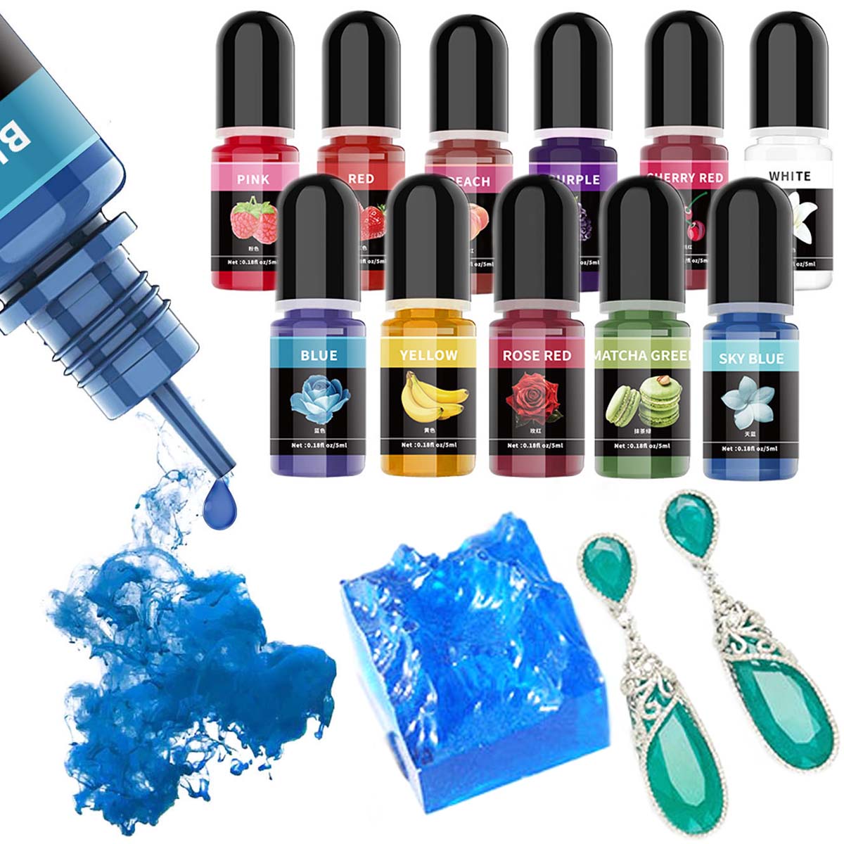 5 ml/ขวดอีพ็อกซี่เรซิ่นPigment - Resin Art Letters บทวิจารณ์และราคา